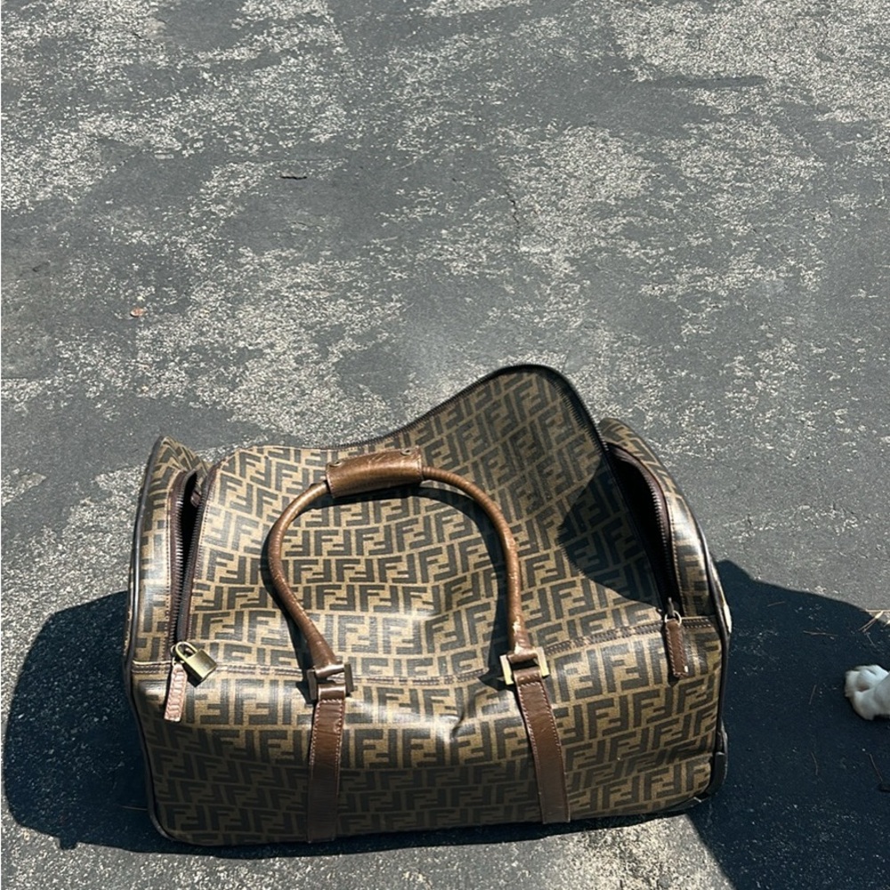 Fendi Brown Duffel Bag with Monogram Design